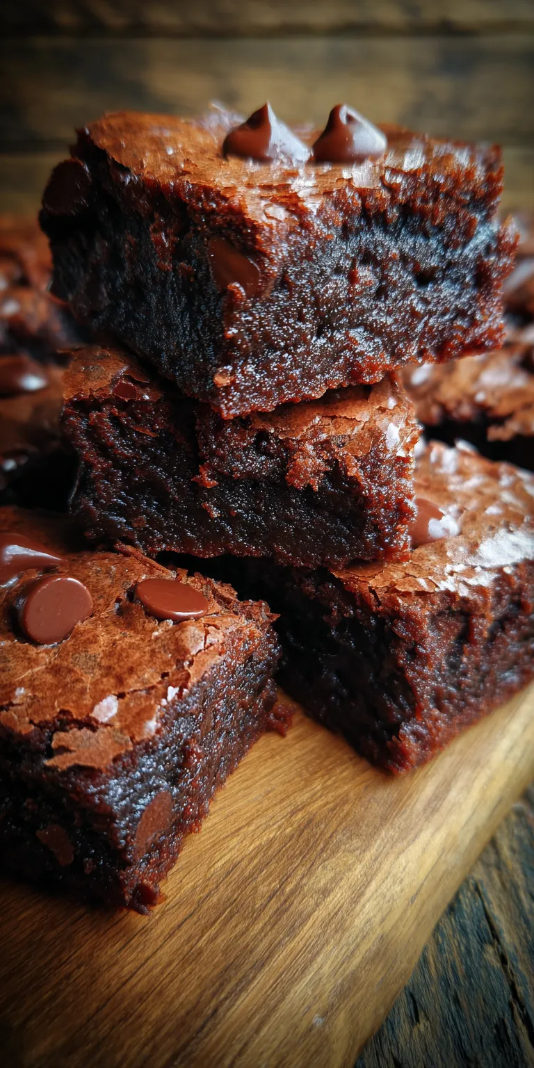 Close-up of raw components for The Best Fudgy Chewy Browkies with chocolate and flour