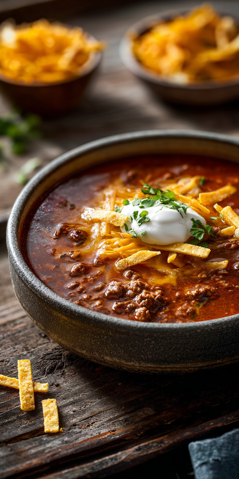 Cheesy Tex-Mex Taco Soup – Easy Family Favorite served warm with cozy spices