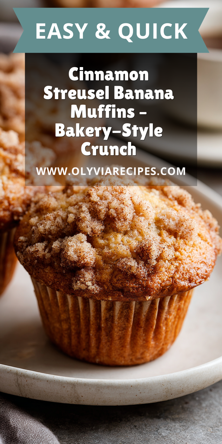 Cinnamon Streusel Banana Muffins – Bakery-Style Crunch served warm with cozy spices