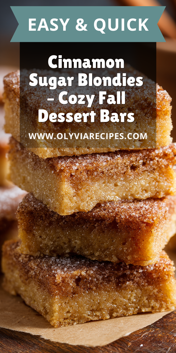 Cinnamon Sugar Blondies – Cozy Fall Dessert Bars served warm with cozy spices