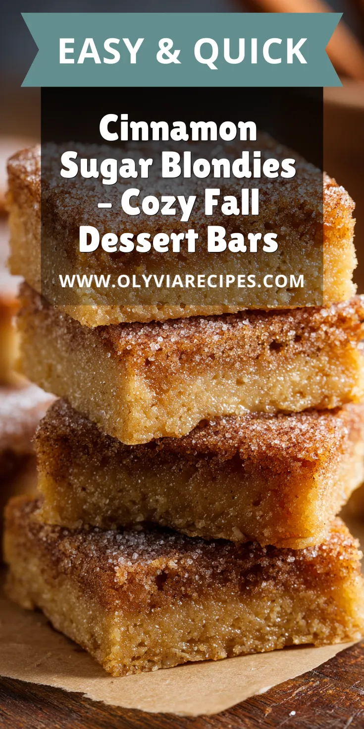 Cinnamon Sugar Blondies – Cozy Fall Dessert Bars served warm with cozy spices