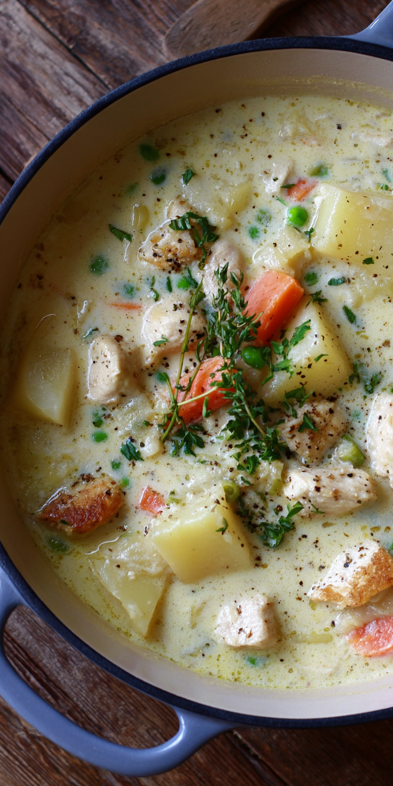 Creamy Chicken Potato Soup – One-Pot Cozy Meal served warm with cozy spices