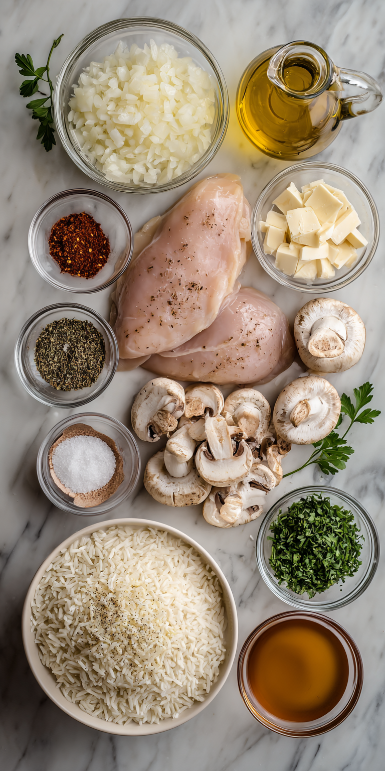 Creamy Smothered Chicken & Rice – Cozy One-Pot Dinner served warm with cozy spices