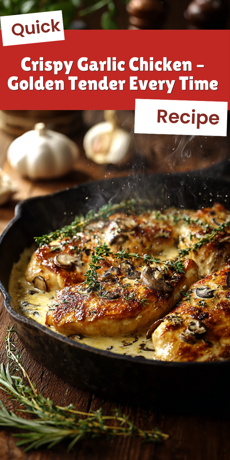 Crispy Garlic Chicken – Golden Tender Every Time served warm with cozy spices