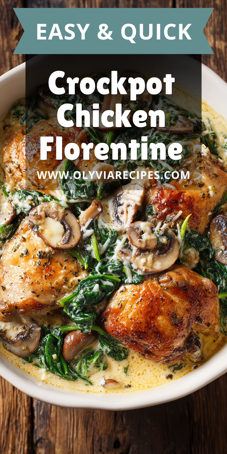 Crockpot Chicken Florentine served warm with cozy spices
