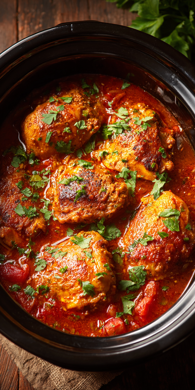 Crockpot Chicken Madras served warm with cozy spices