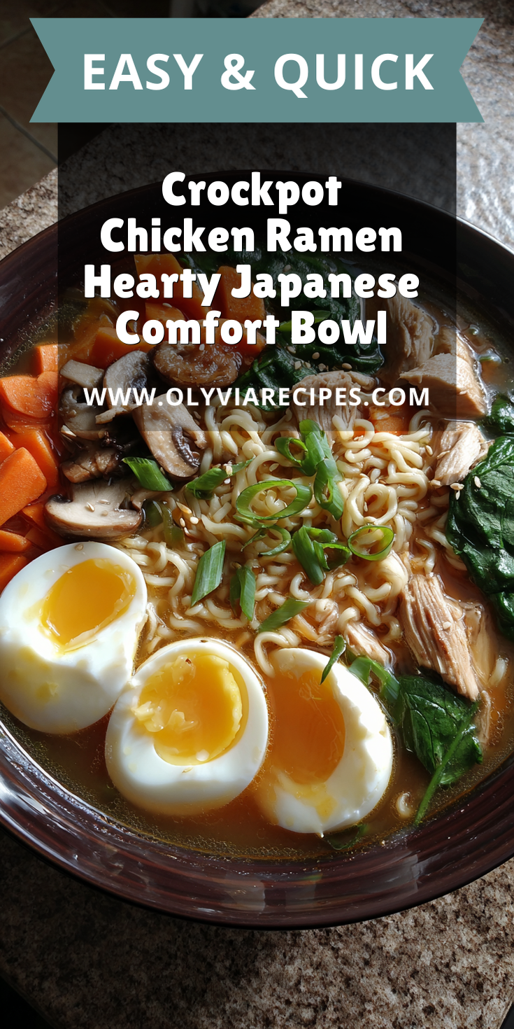 Crockpot Chicken Ramen Hearty Japanese Comfort Bowl served warm with cozy spices