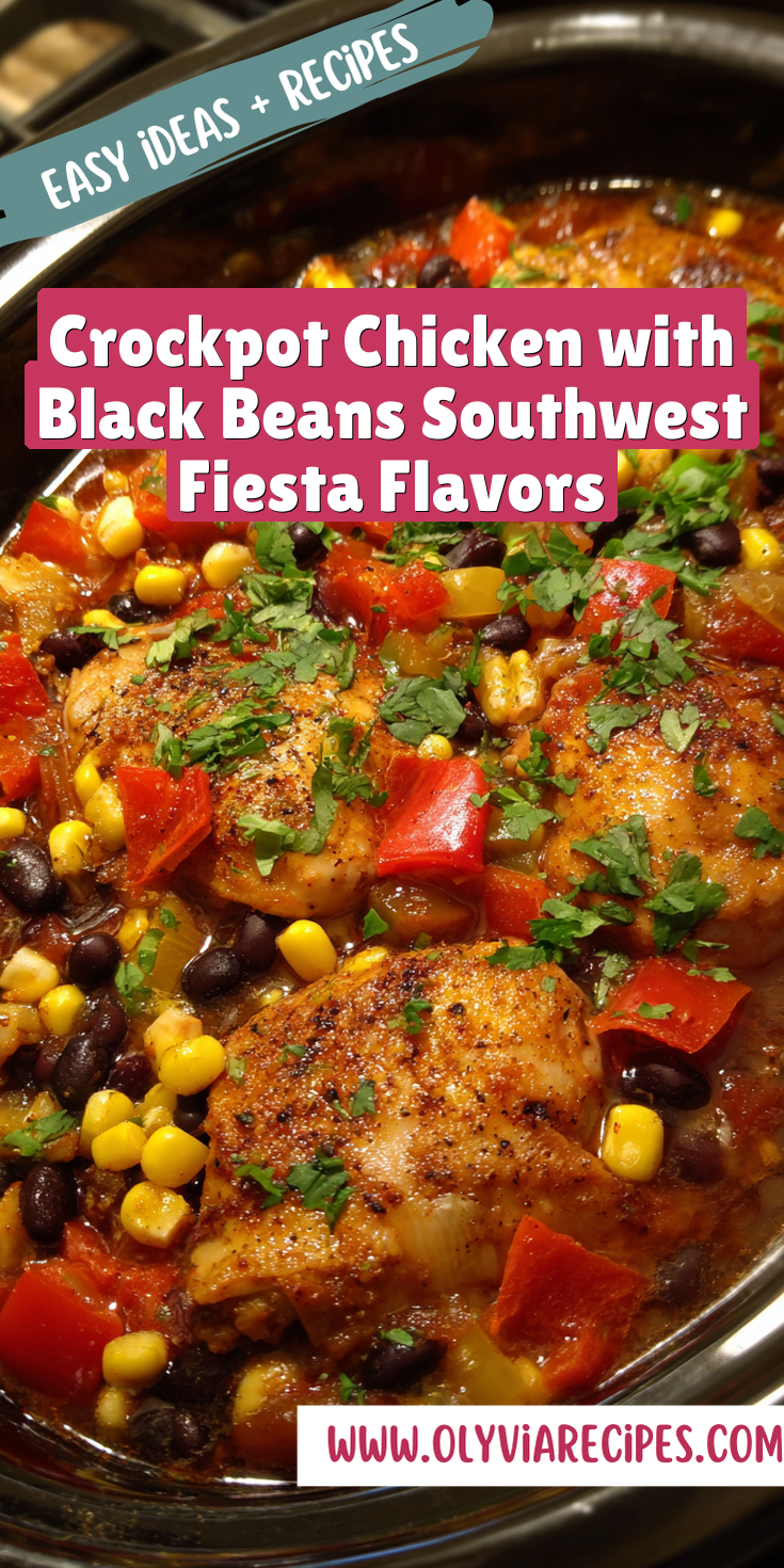Crockpot Chicken with Black Beans Southwest Fiesta Flavors served warm with cozy spices