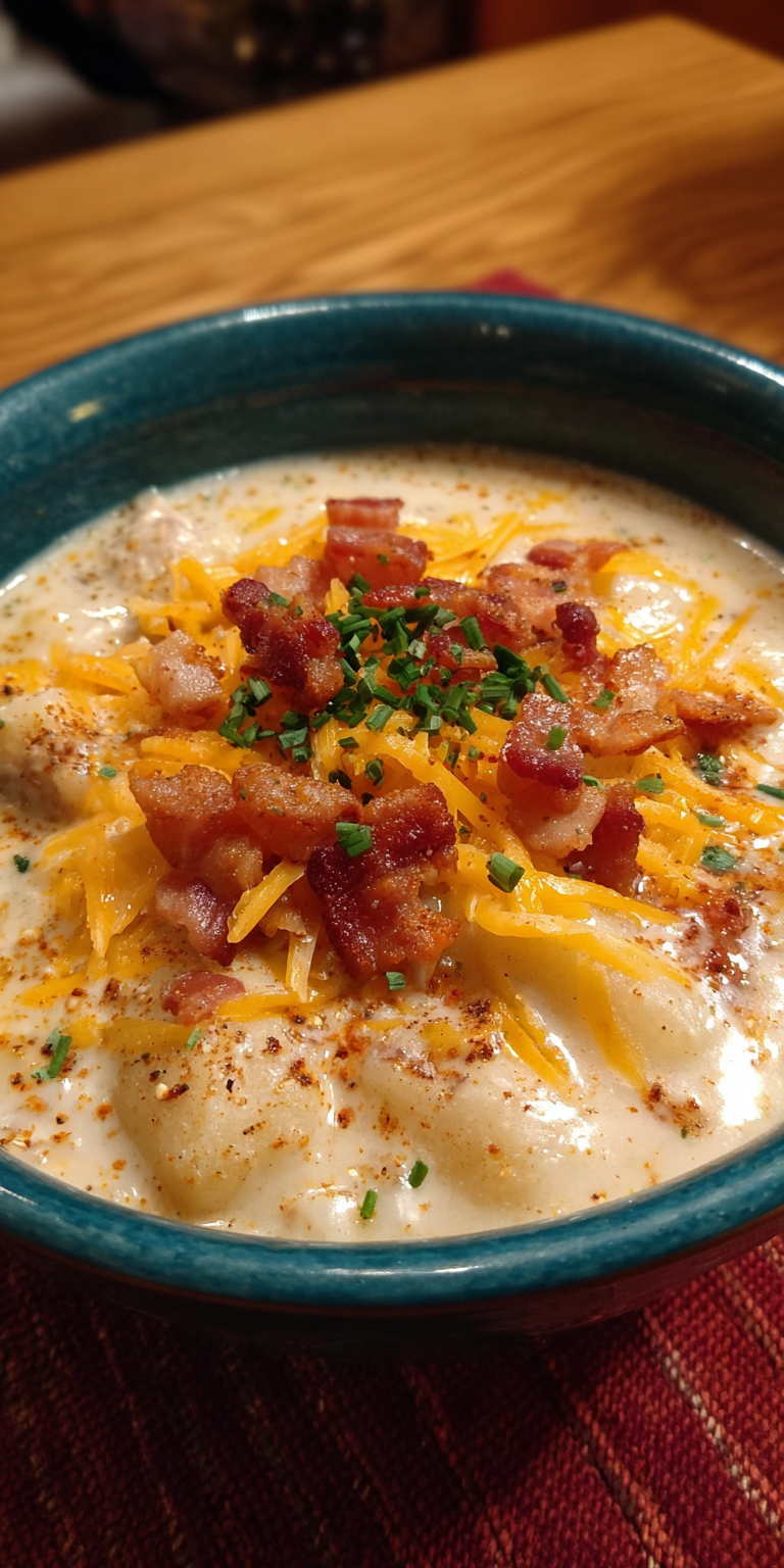 Crockpot Crack Potato Soup served warm with cozy spices