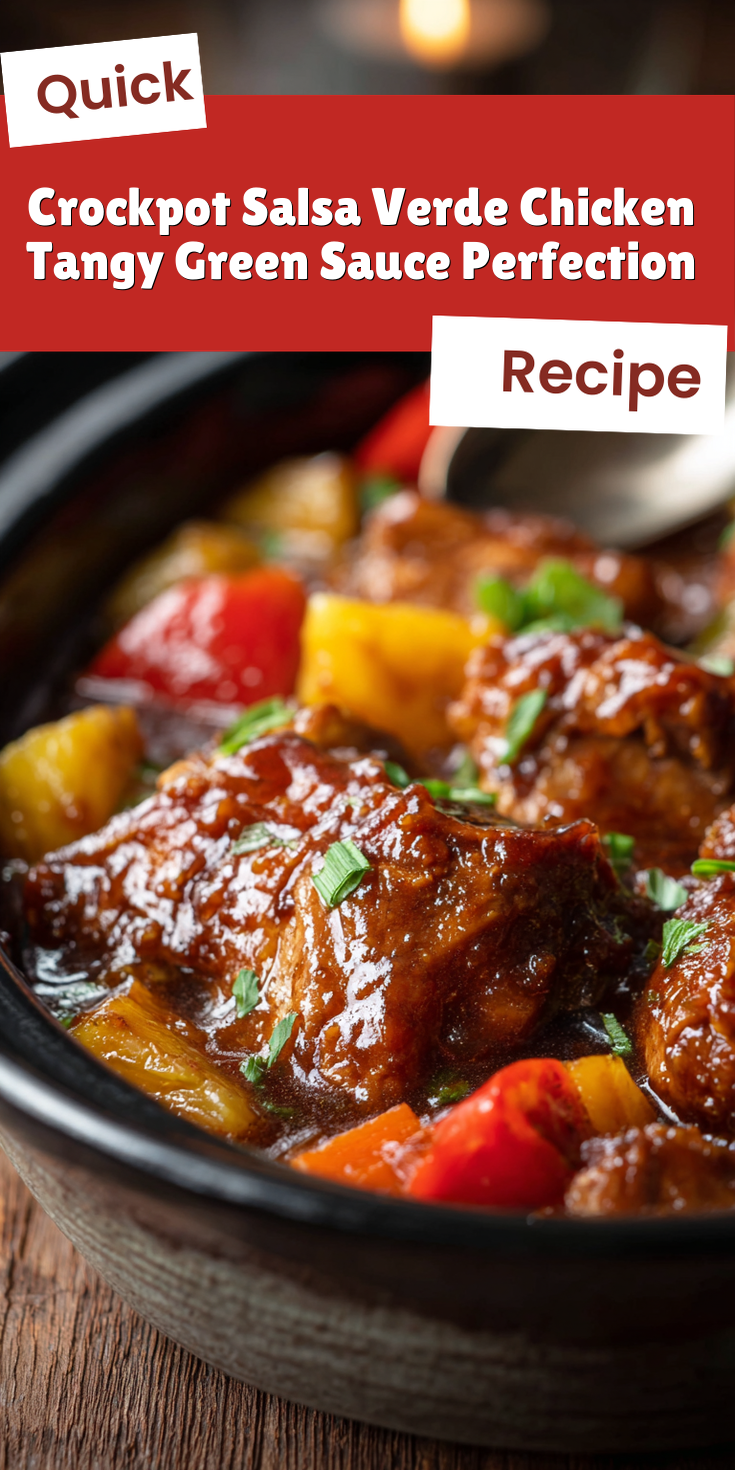 Crockpot Salsa Verde Chicken Tangy Green Sauce Perfection served warm with cozy spices