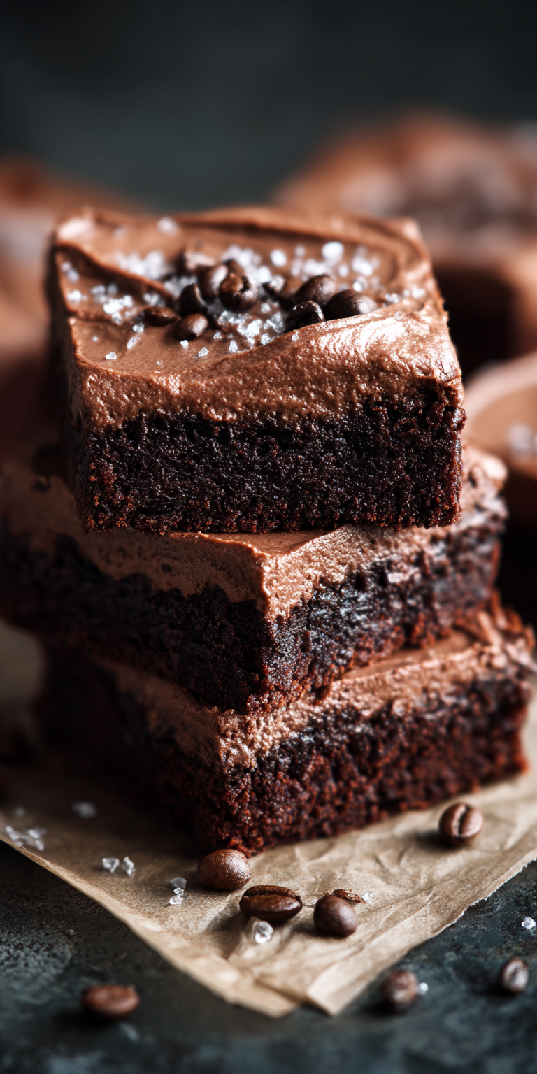 Frosted Coffee Brownies served warm with cozy spices