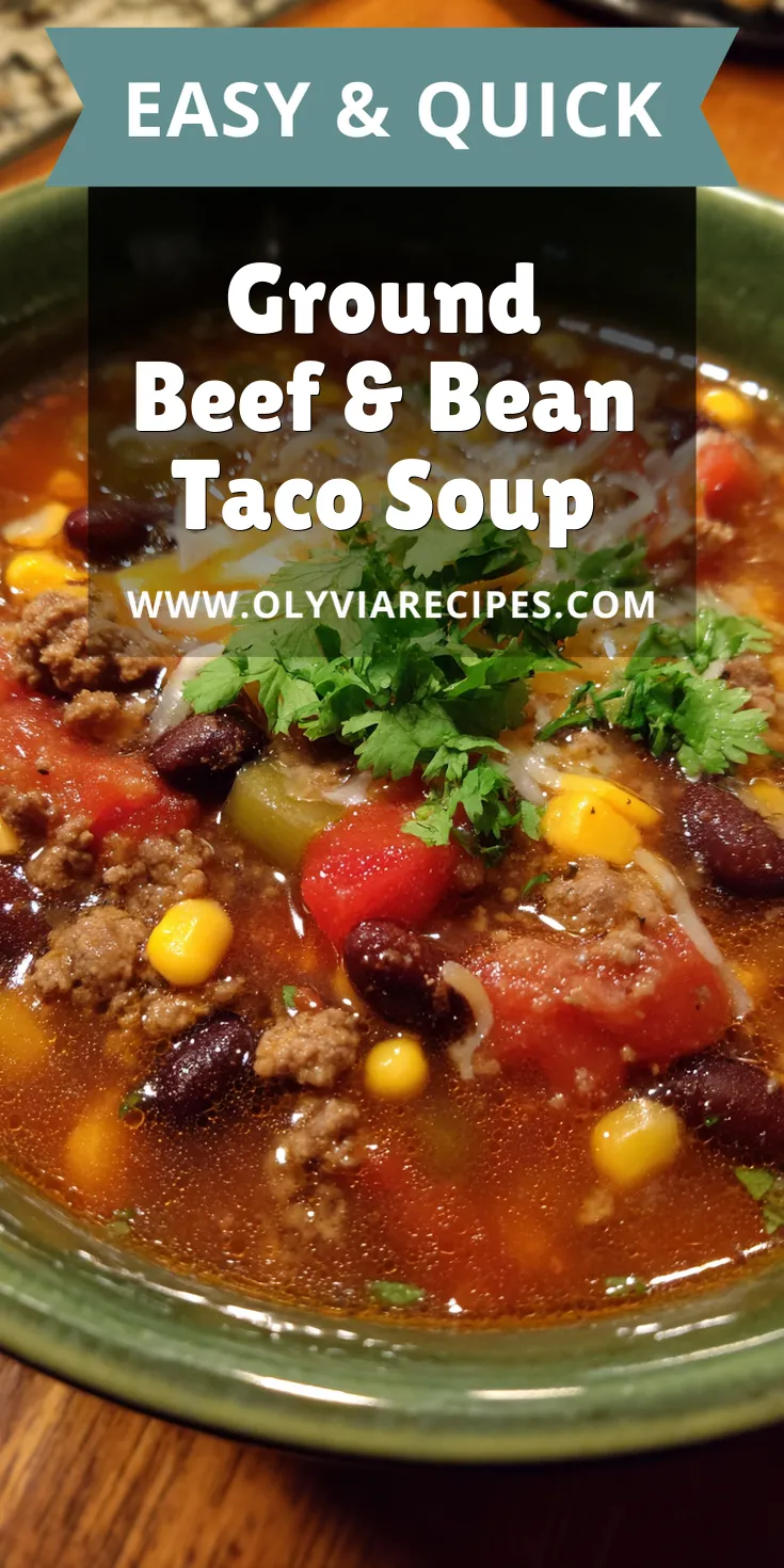 Ground Beef & Bean Taco Soup served warm with cozy spices