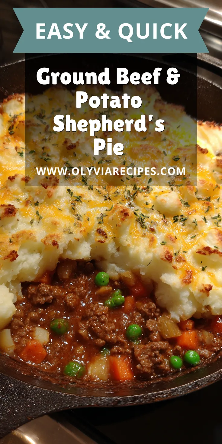 Ground Beef & Potato Shepherd’s Pie served warm with cozy spices