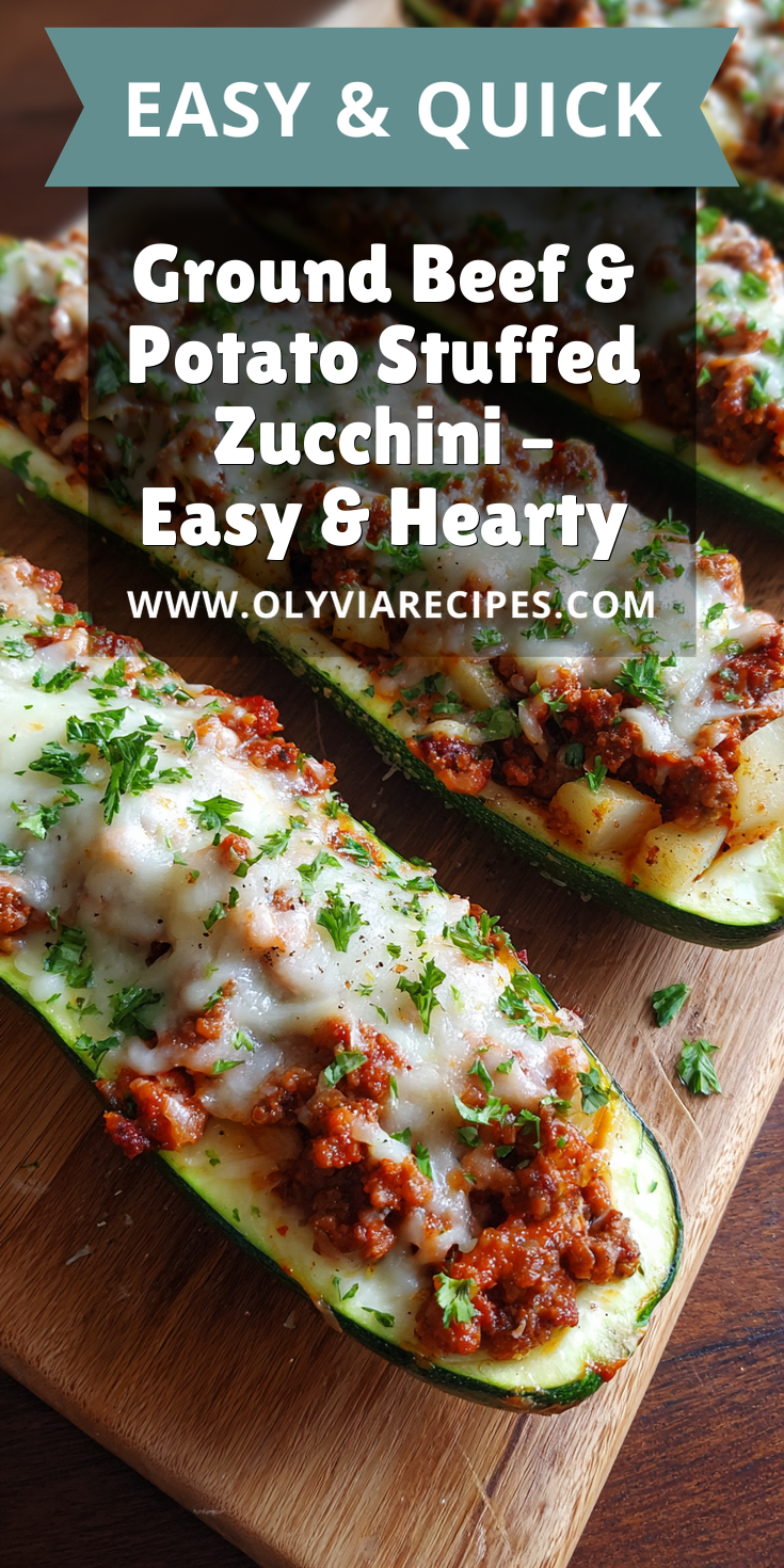 Ground Beef & Potato Stuffed Zucchini – Easy & Hearty served warm with cozy spices