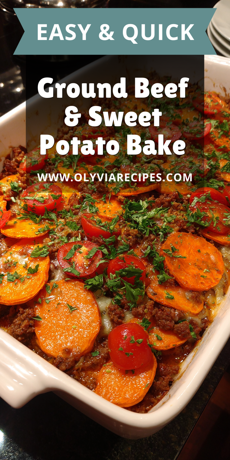 Ground Beef & Sweet Potato Bake served warm with cozy spices