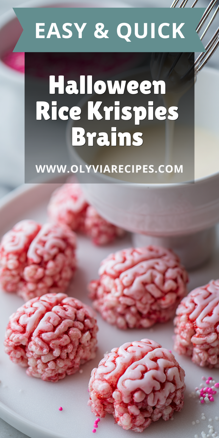 Halloween Rice Krispies Brains served warm with cozy spices