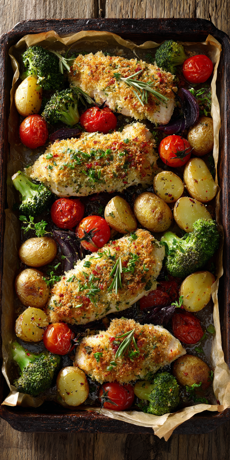 Herb-Crusted Sheet-Pan Chicken served warm with cozy spices