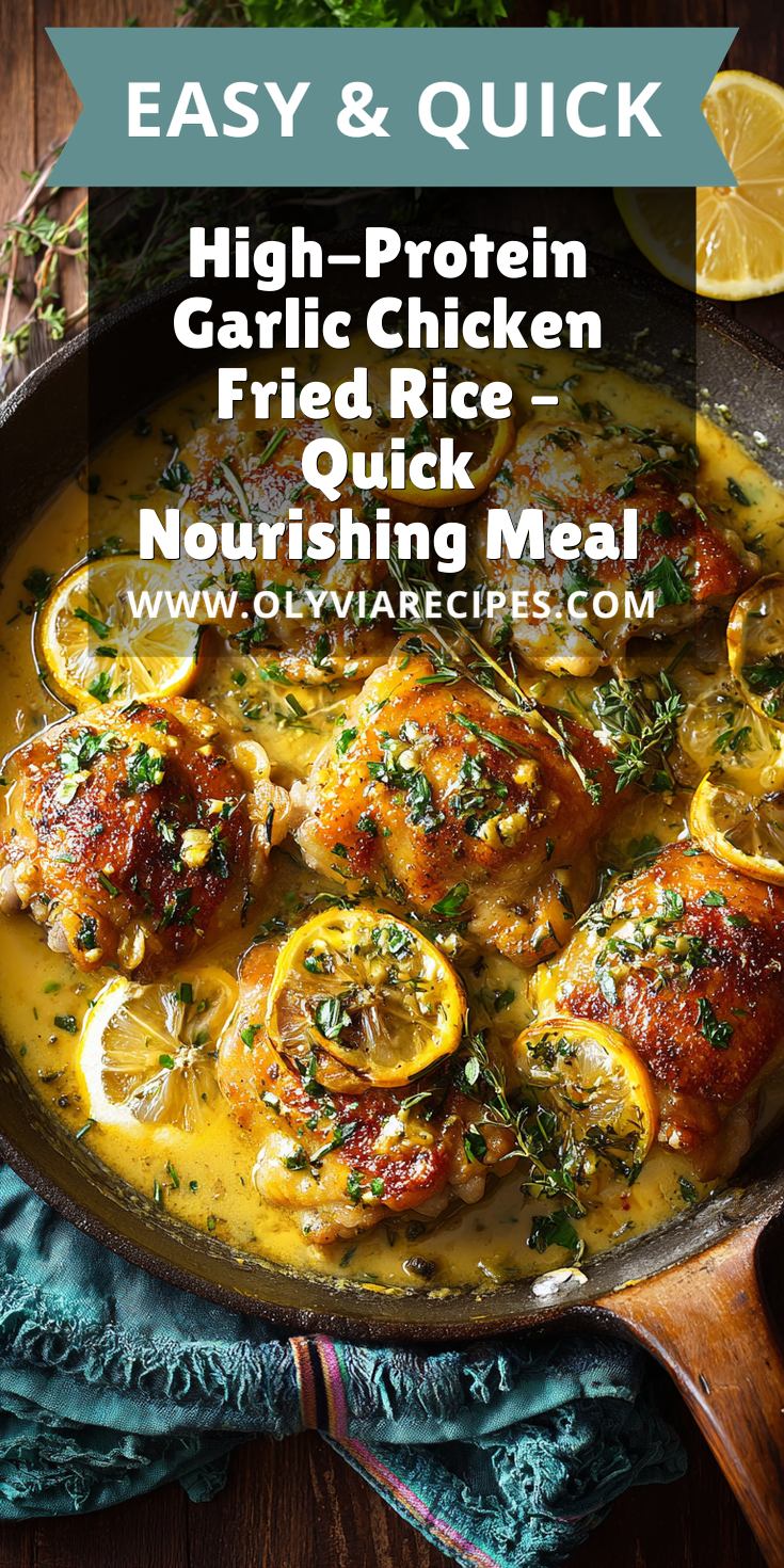 High-Protein Garlic Chicken Fried Rice – Quick Nourishing Meal served warm with cozy spices