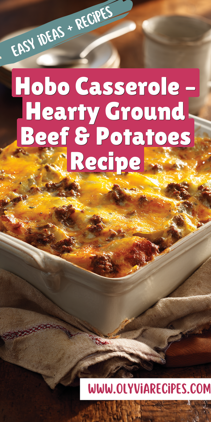 A hearty serving of Hobo Casserole with ground beef and tender potatoes