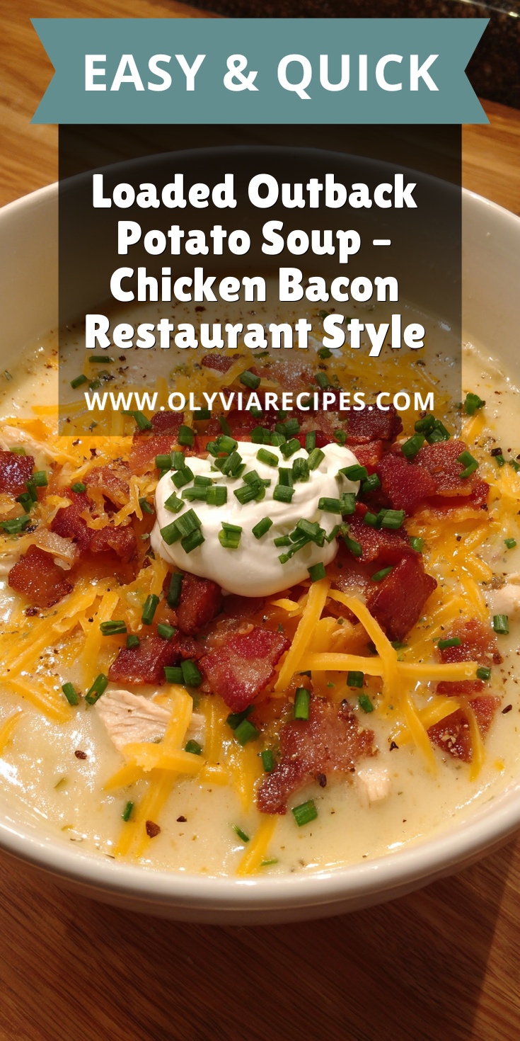 Loaded Outback Potato Soup – Chicken Bacon Restaurant Style served warm with cozy spices