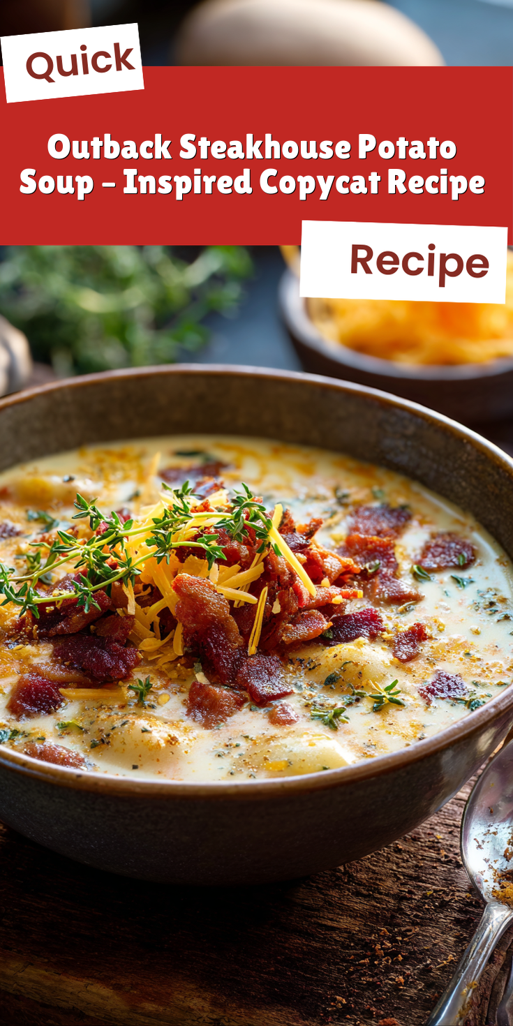 Outback Steakhouse Potato Soup – Inspired Copycat Recipe served warm with cozy spices