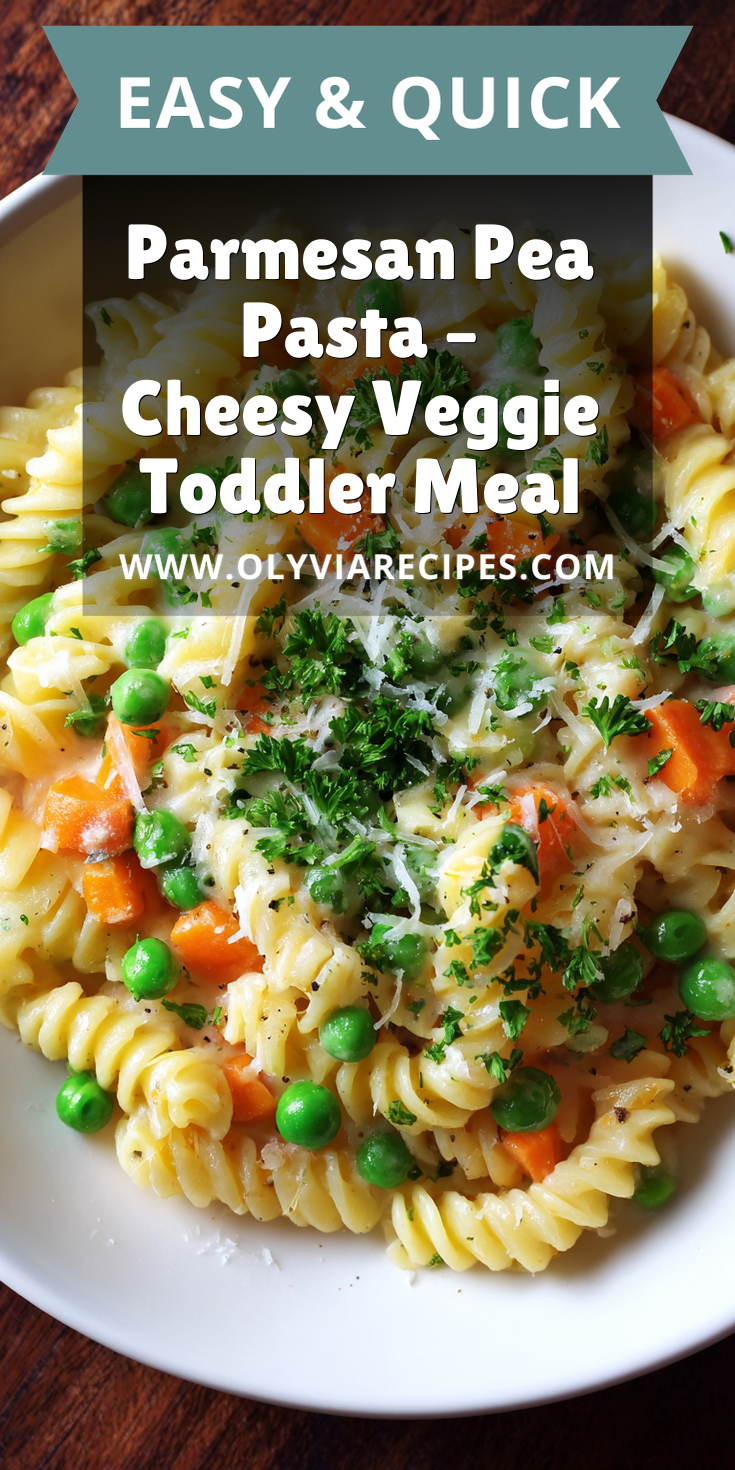 Parmesan Pea Pasta – Cheesy Veggie Toddler Meal served warm with cozy spices