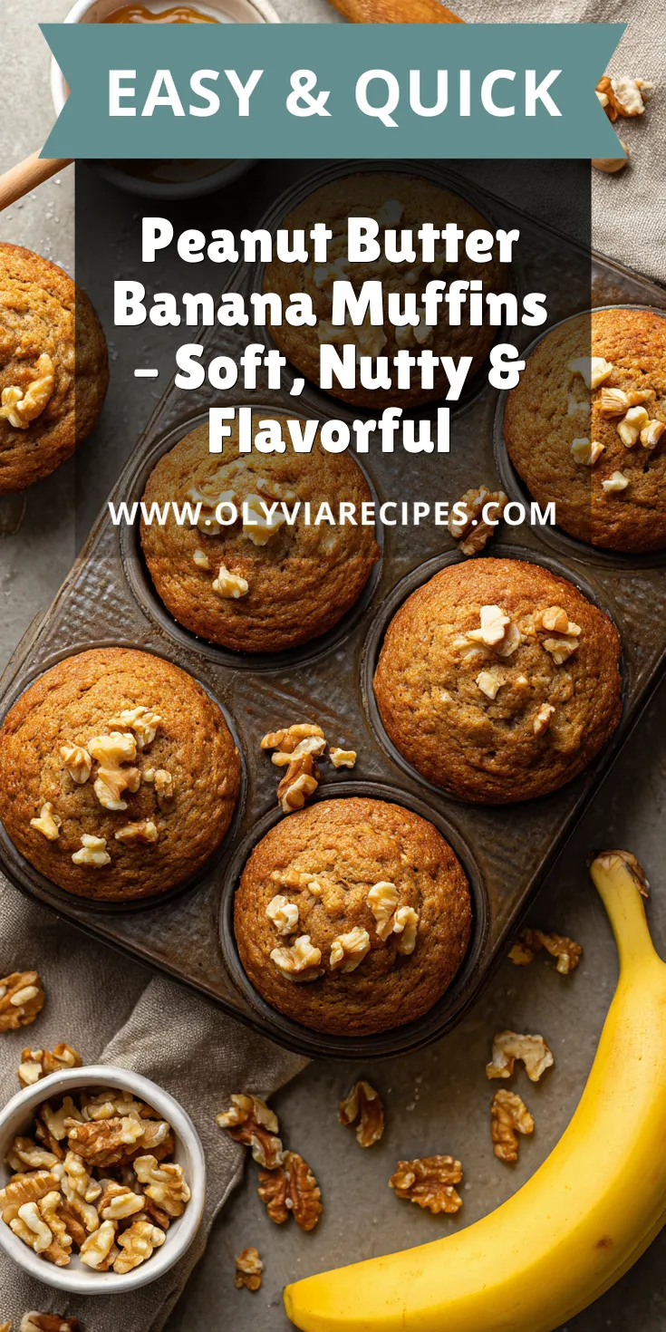 Peanut Butter Banana Muffins – Soft, Nutty & Flavorful served warm with cozy spices