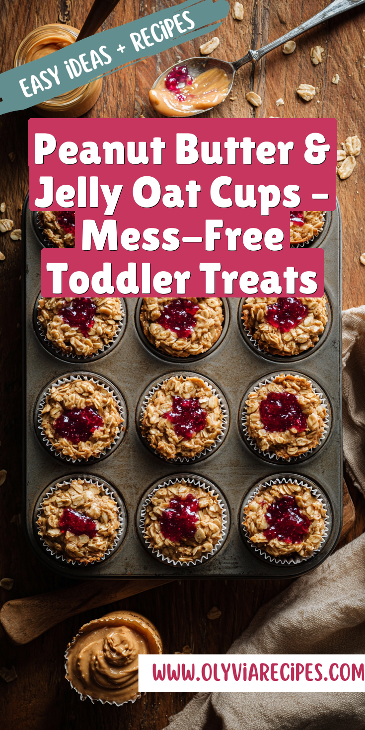 Peanut Butter & Jelly Oat Cups ready as a mess-free toddler snack