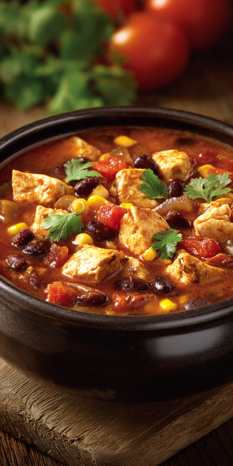 Ranch-Style Chicken Taco Soup served warm with cozy spices
