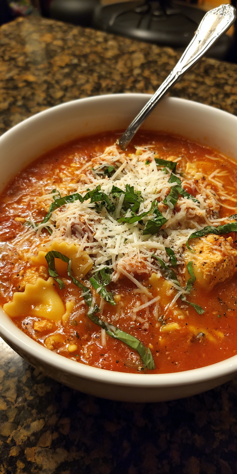Savory Italian Chicken Lasagna Soup – Hearty & Delicious served warm with cozy spices
