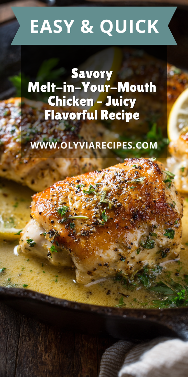 Savory Melt-in-Your-Mouth Chicken – Juicy Flavorful Recipe served warm with cozy spices