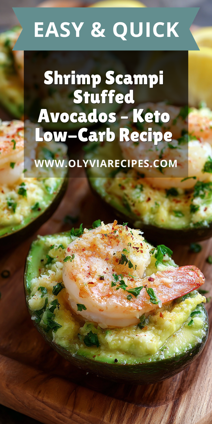 Shrimp Scampi Stuffed Avocados – Keto Low-Carb Recipe served warm with cozy spices