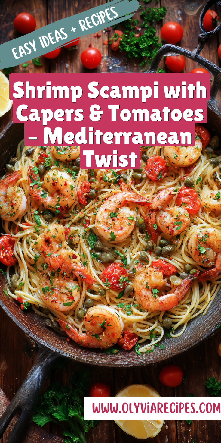 Shrimp Scampi with Capers & Tomatoes – Mediterranean Twist served warm with cozy spices