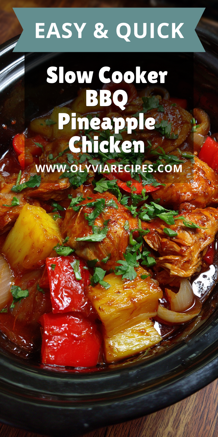 Slow Cooker BBQ Pineapple Chicken served warm with cozy spices
