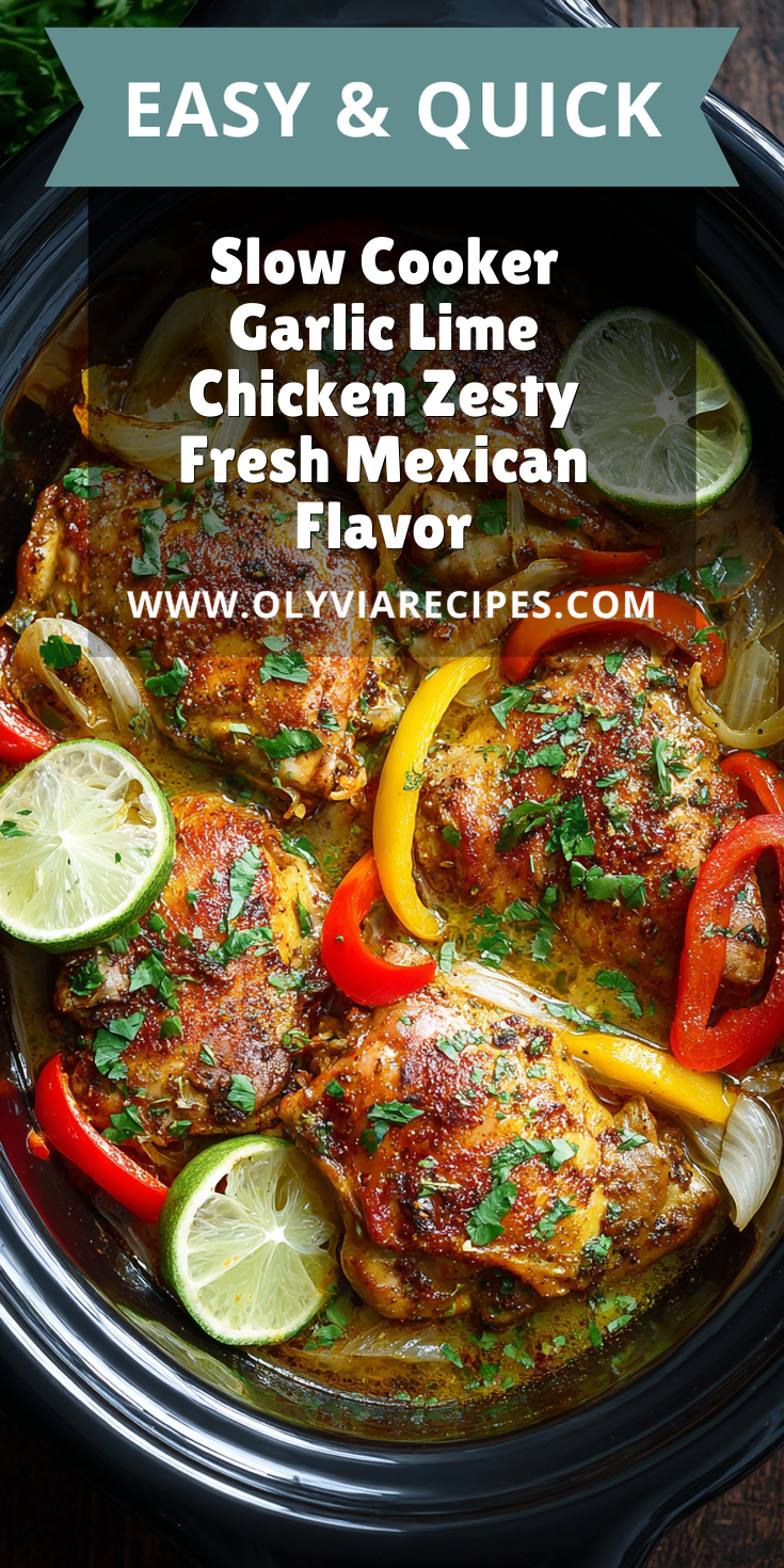 Slow Cooker Garlic Lime Chicken Zesty Fresh Mexican Flavor served warm with cozy spices