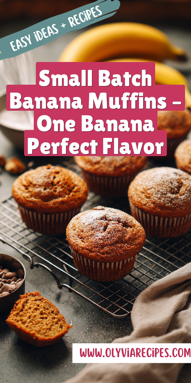 Freshly baked small batch banana muffins with a tender crumb