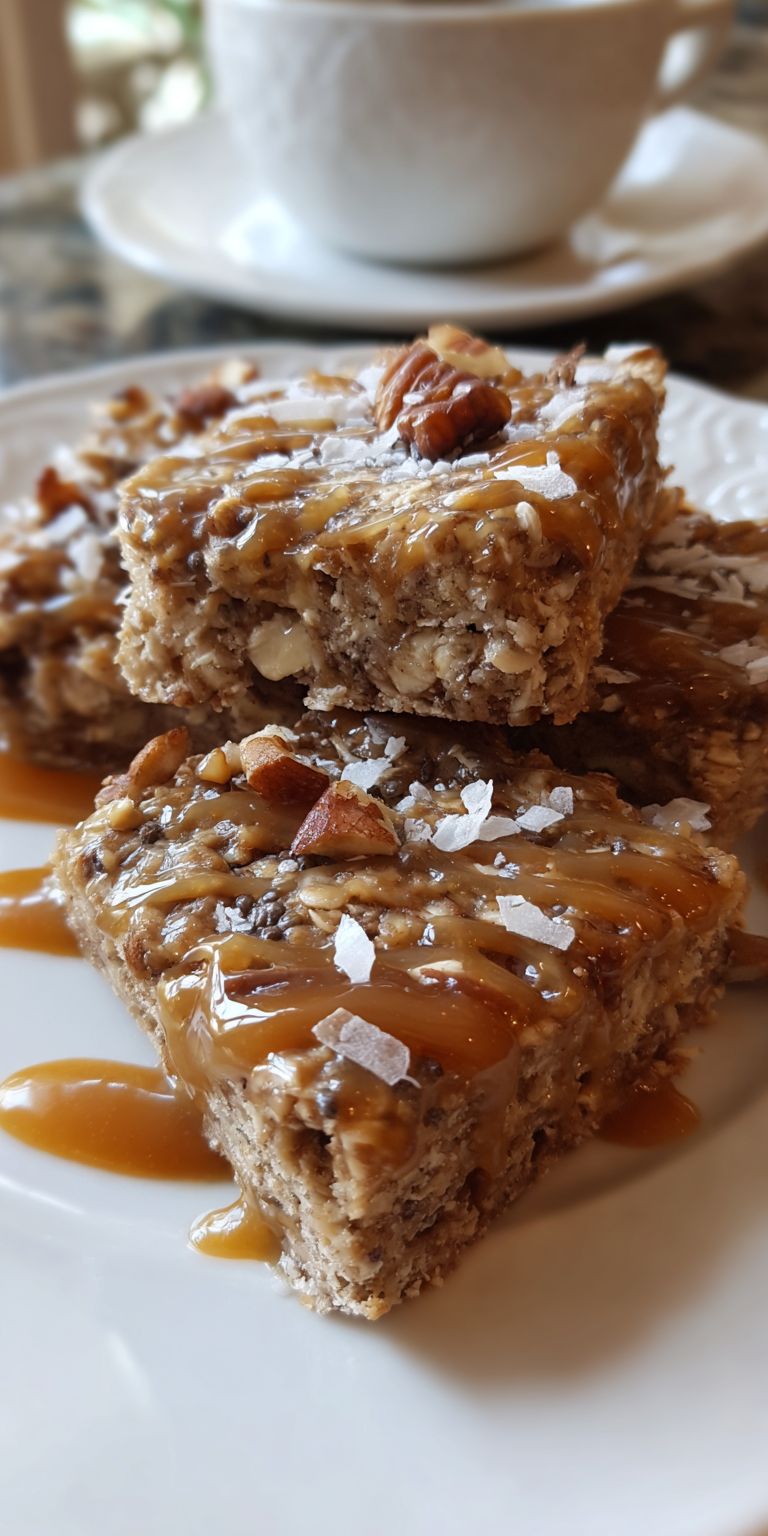 Soft Banana Oatmeal Bars served warm with cozy spices