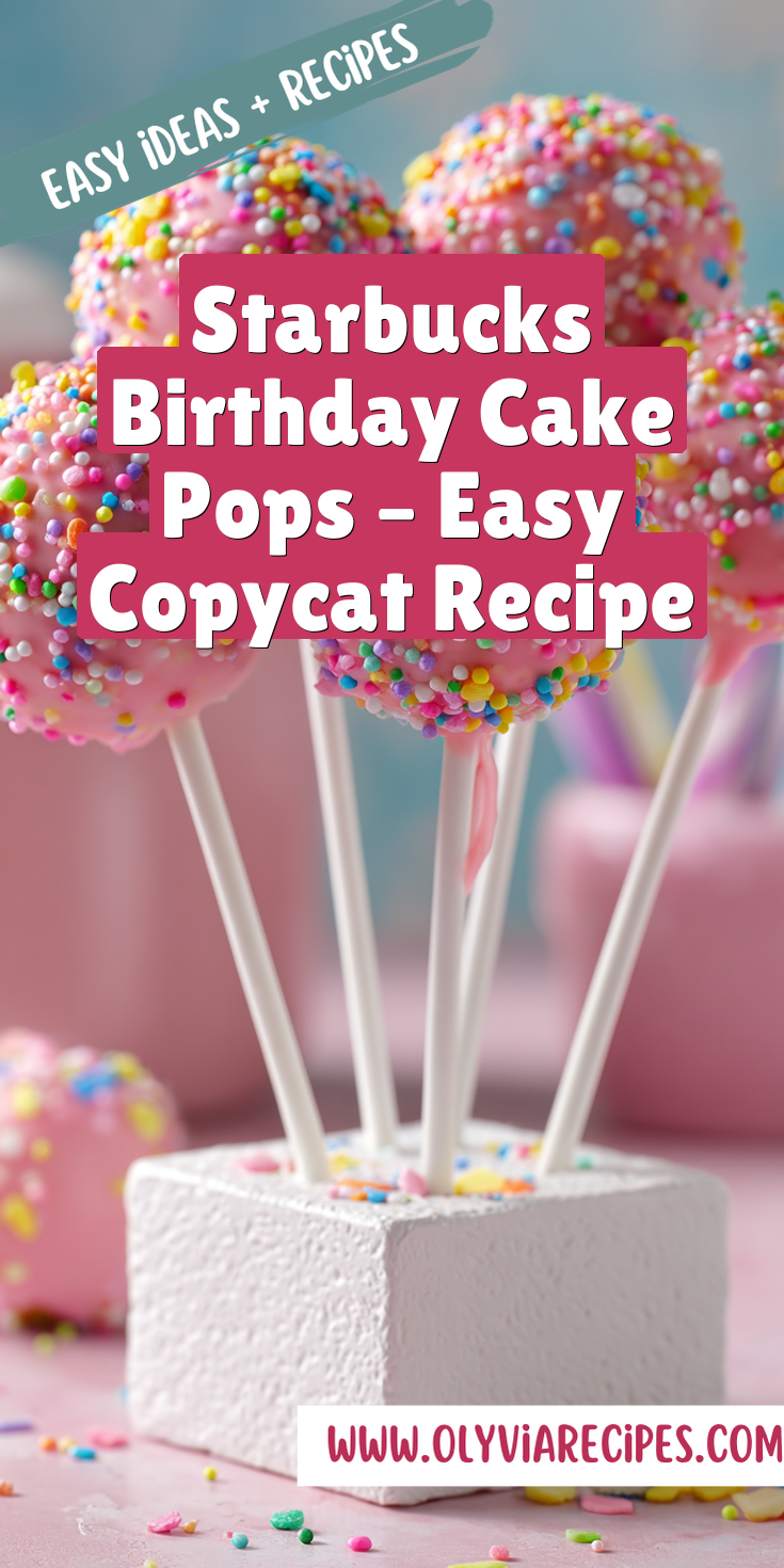 Homemade Starbucks Birthday Cake Pops on a decorative plate
