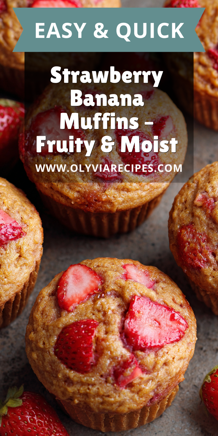 Strawberry Banana Muffins – Fruity & Moist served warm with cozy spices