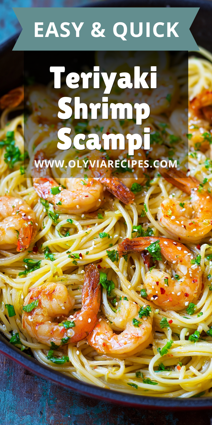 Teriyaki Shrimp Scampi served warm with cozy spices