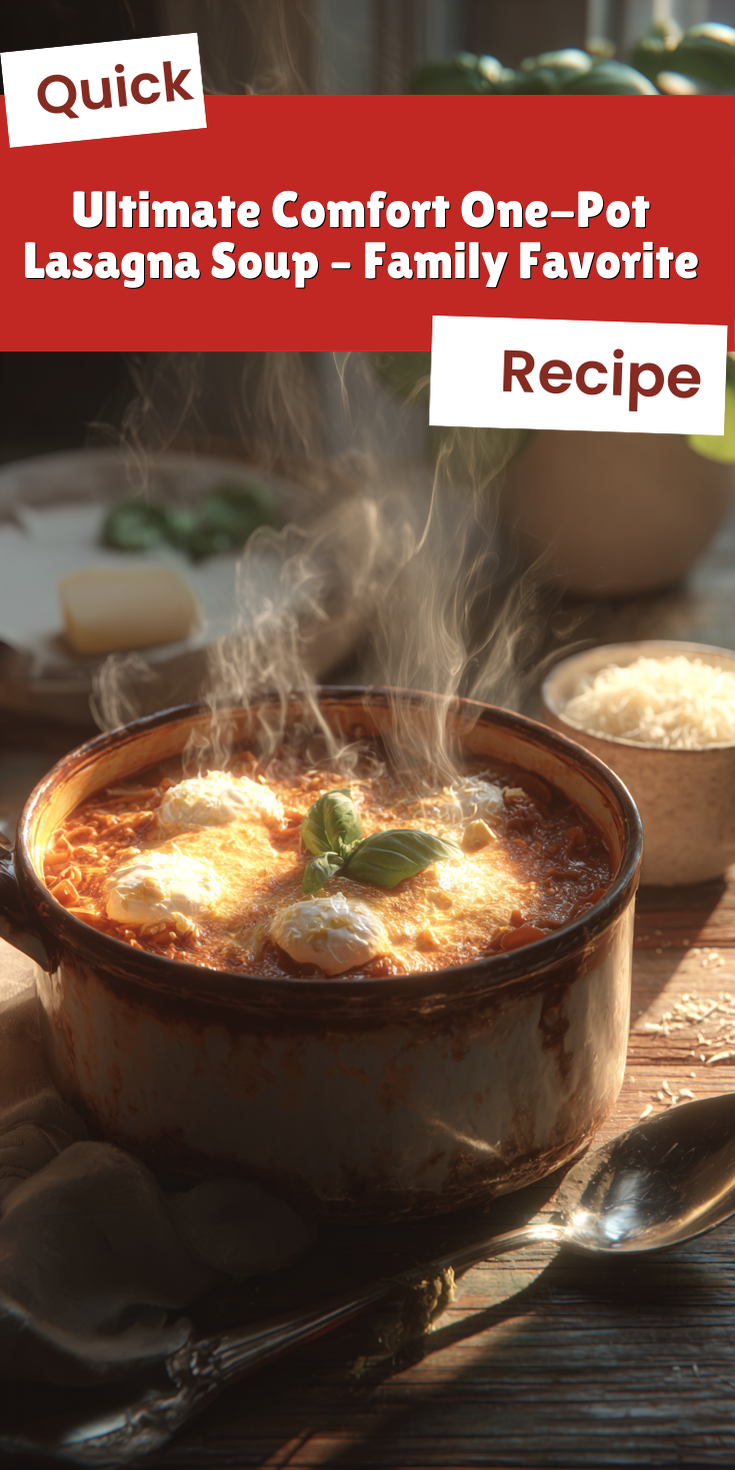 Ultimate Comfort One-Pot Lasagna Soup – Family Favorite served warm with cozy spices