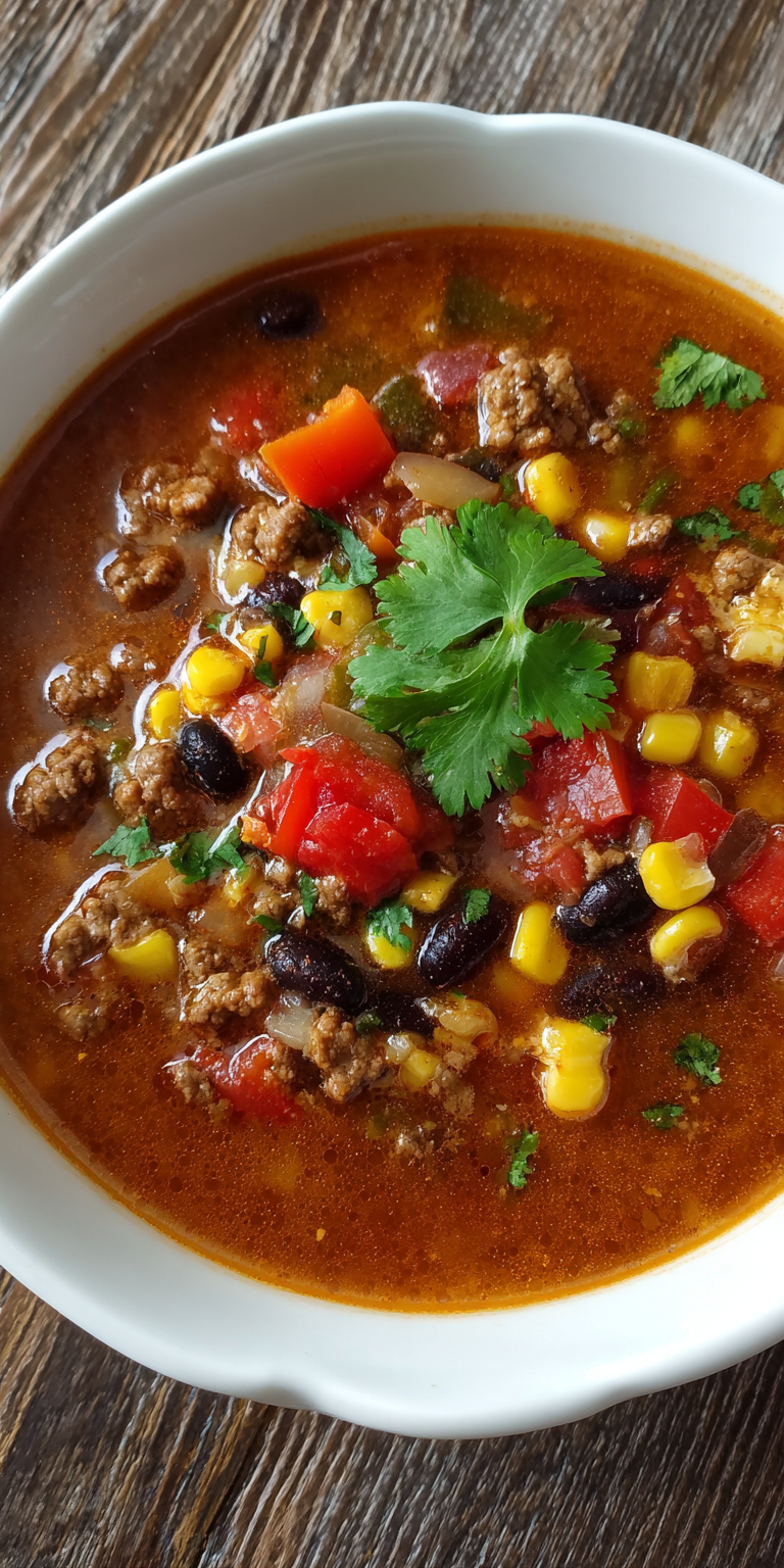 Ultimate Weeknight Taco Soup – Ready in Minutes served warm with cozy spices