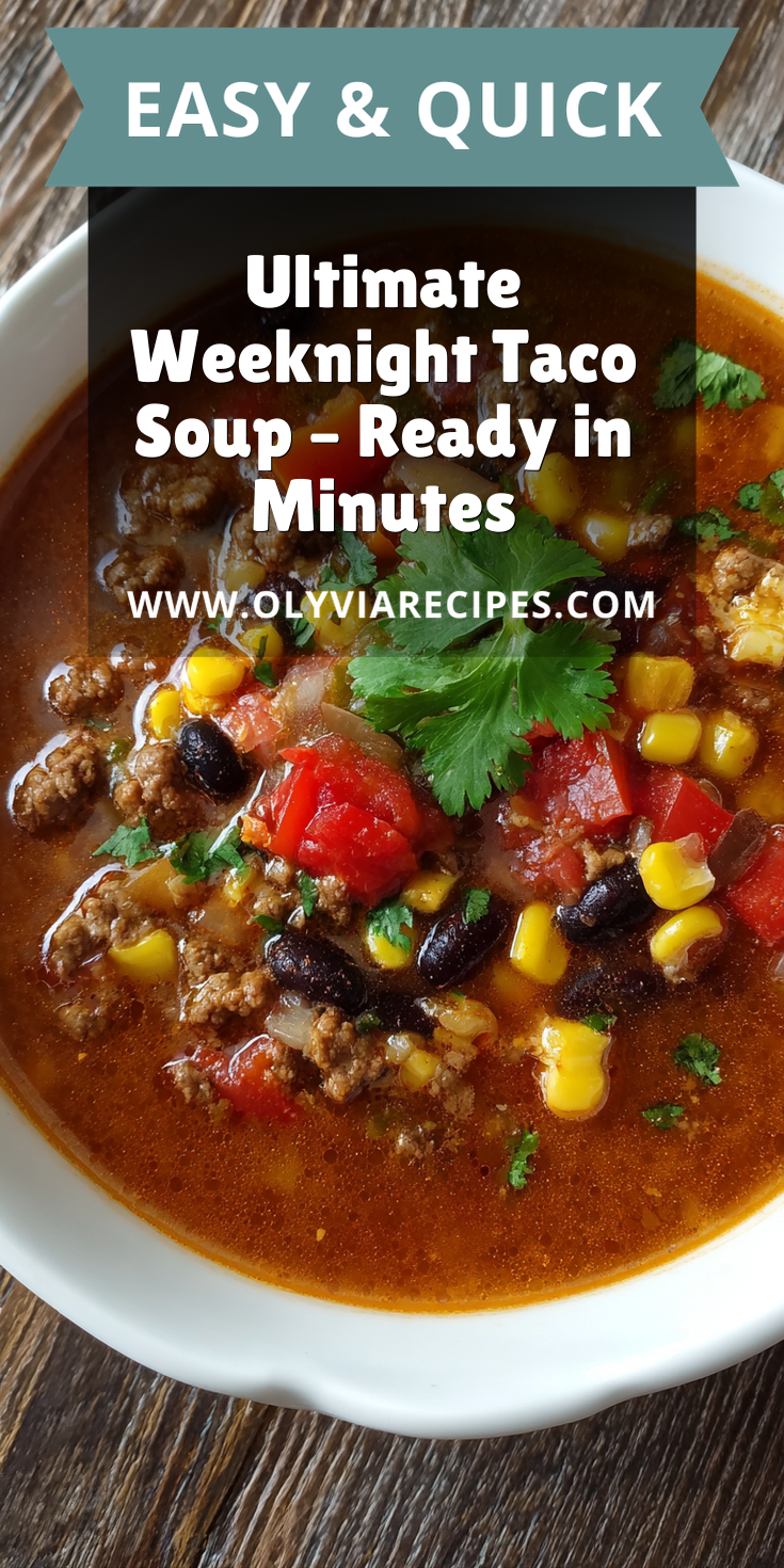 Ultimate Weeknight Taco Soup – Ready in Minutes served warm with cozy spices