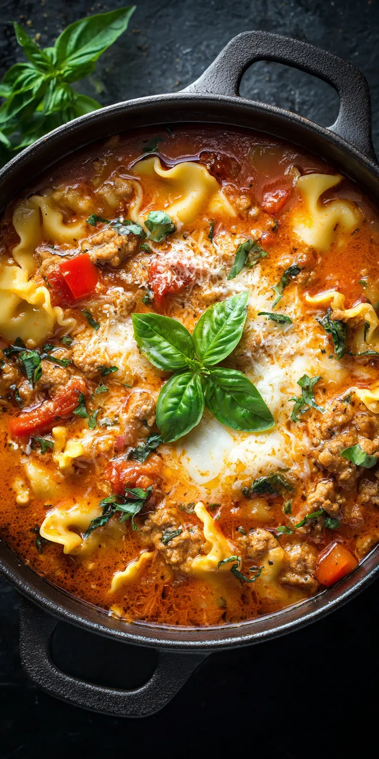 Zesty Italian Spicy Lasagna Soup – Kick of Flavor served warm with cozy spices