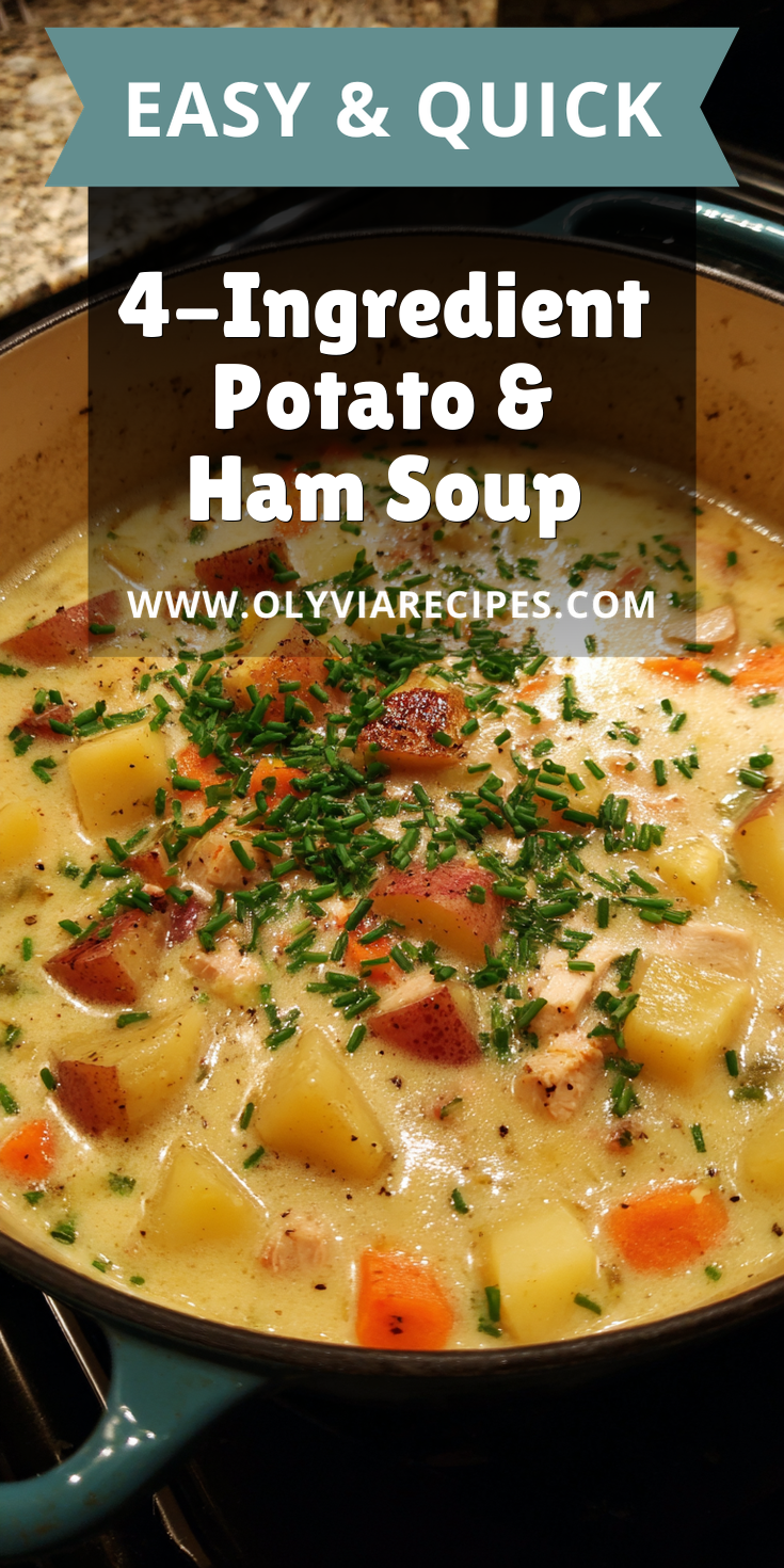 4-Ingredient Potato & Ham Soup served warm with cozy spices
