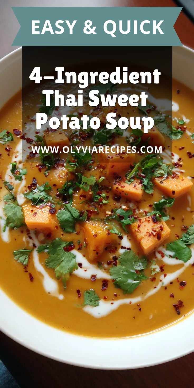 4-Ingredient Thai Sweet Potato Soup served warm with cozy spices