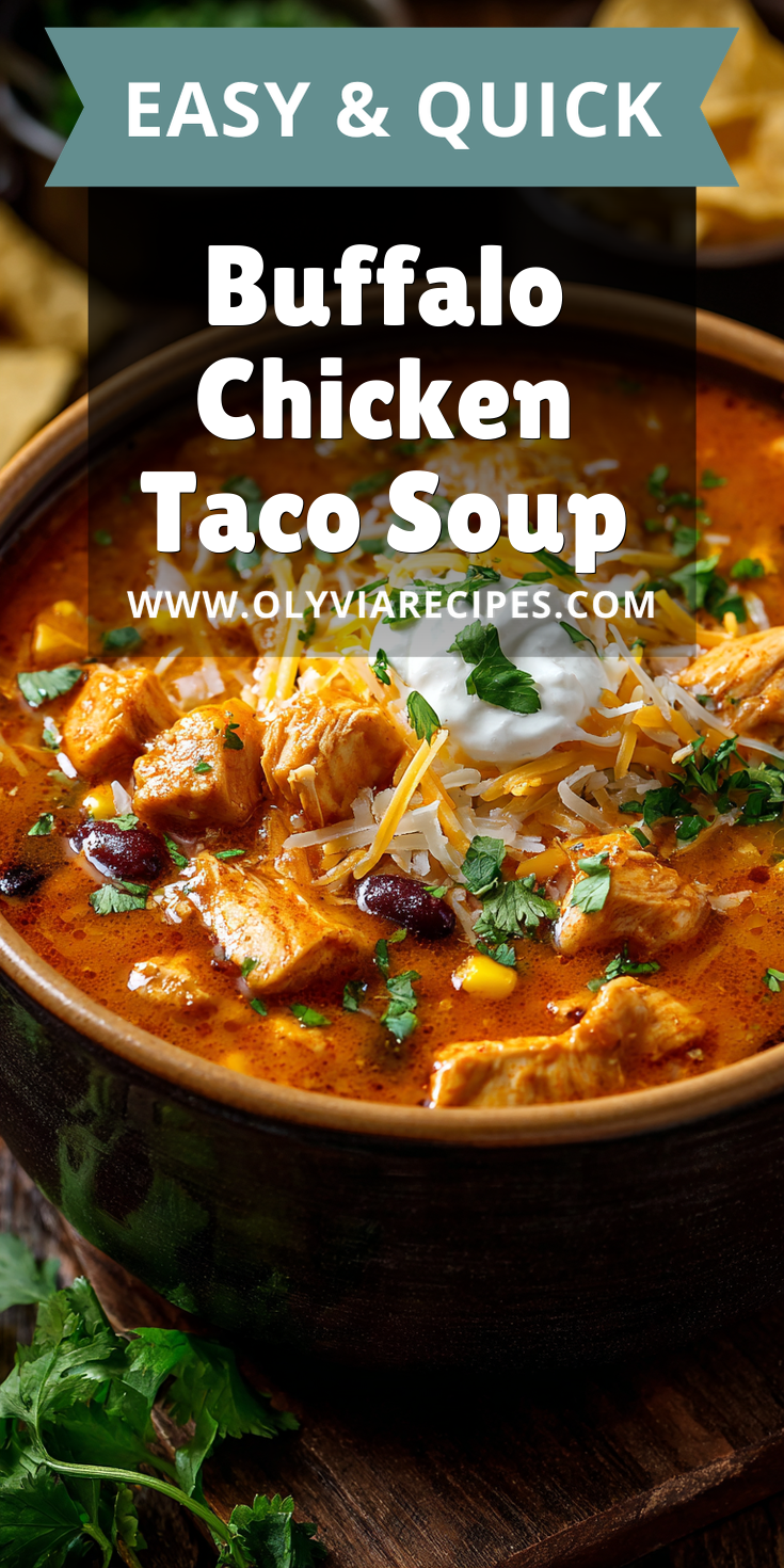 Buffalo Chicken Taco Soup served warm with cozy spices