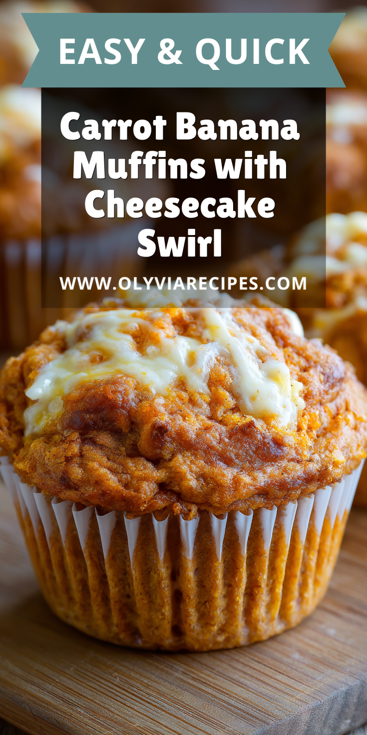 Carrot Banana Muffins with Cheesecake Swirl served warm with cozy spices