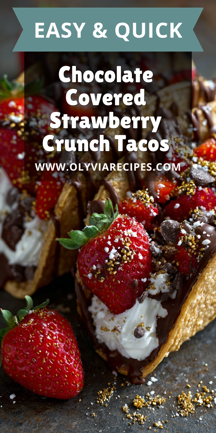 Chocolate Covered Strawberry Crunch Tacos served warm with cozy spices