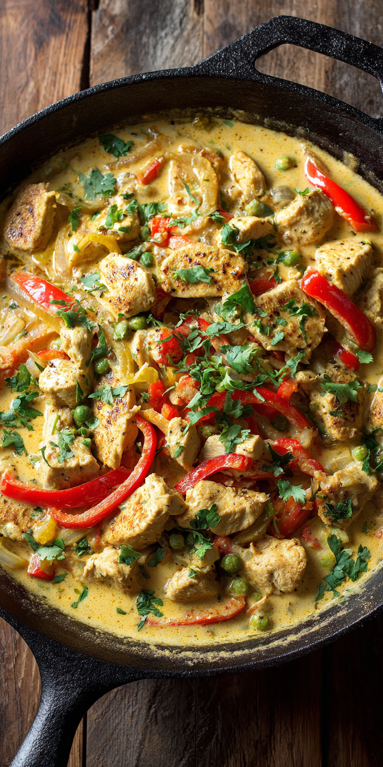 Creamy Coconut Curry Chicken Skillet: 30-Minute Cozy Meal served warm with cozy spices